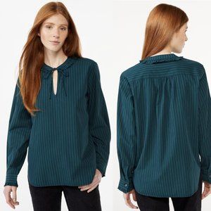 NWT Free Assembly Women's Ruffle Collar Top with Long Sleeves Size XS